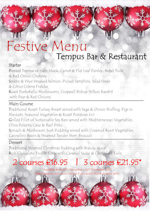 Christmas at Tempus Restaurant Manchester