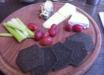 Cheese board at Livebait
