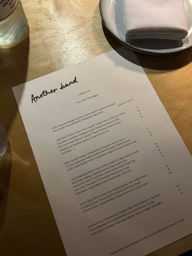 Another Hand Manchester - Spring Menu Preview