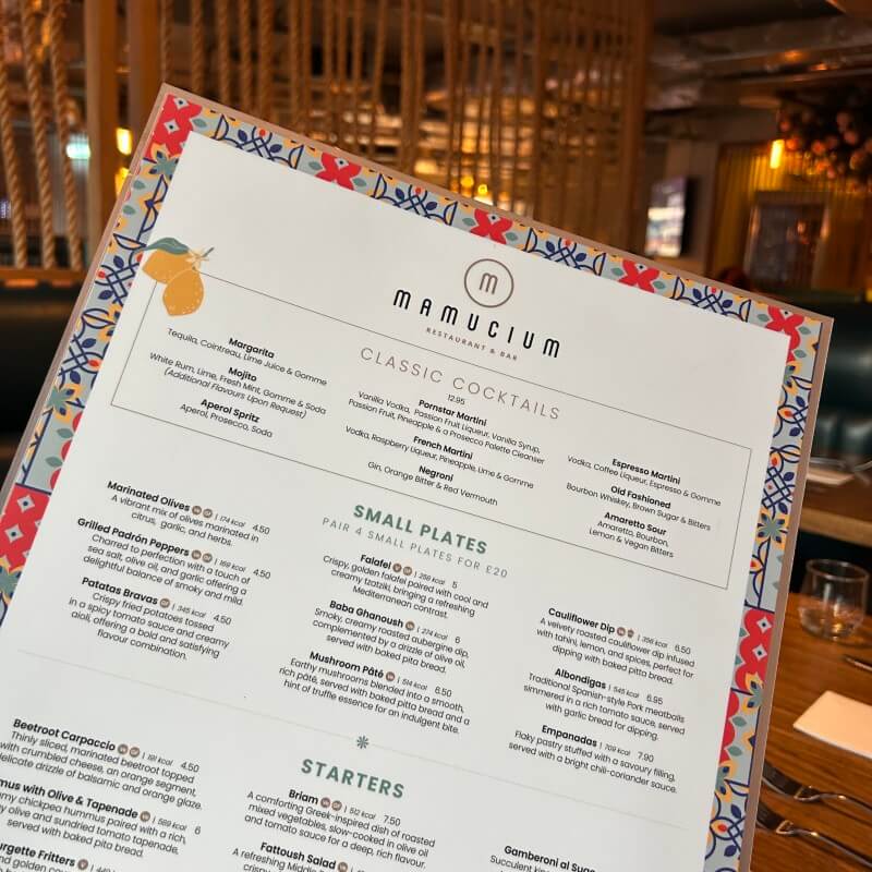 Mamucium Manchester - Summer Menu Preview