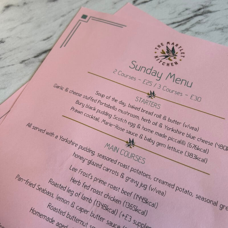 Martlet - Menu Launch March 2025