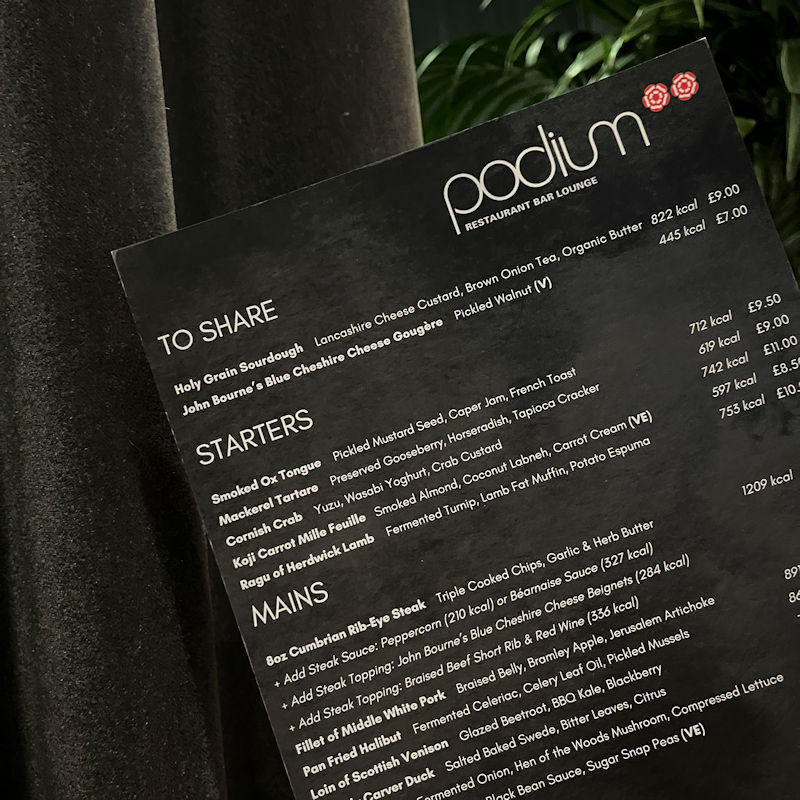 Podium - Menu Preview November 2023