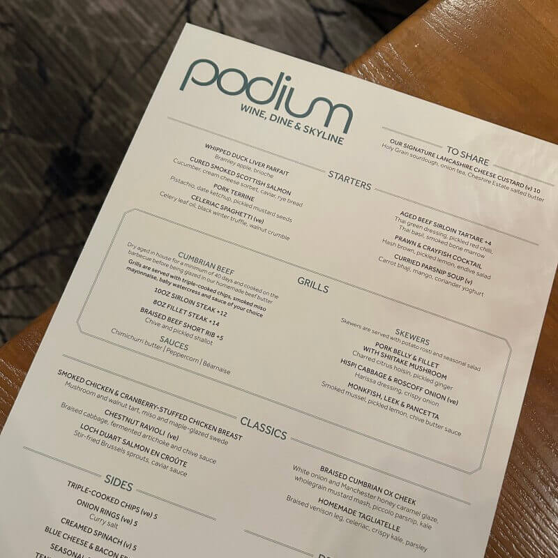 Podium - Menu Preview November 2025