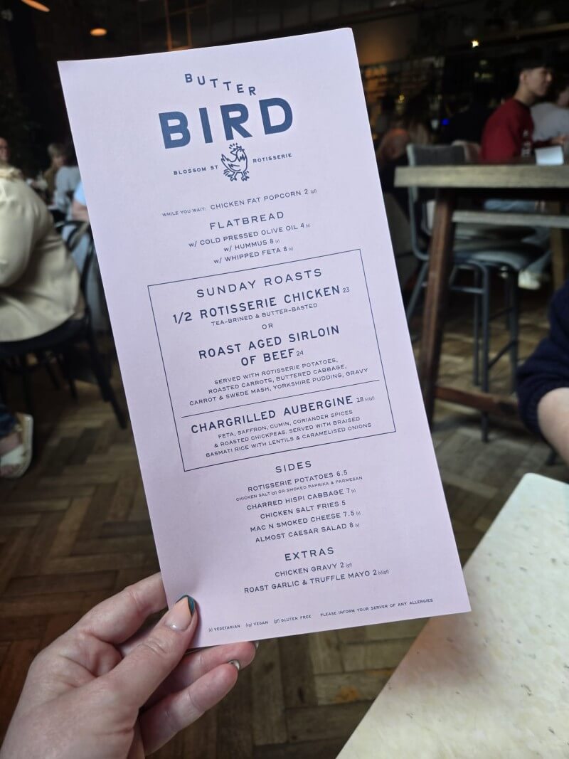 Butter Bird - Sunday Roast April 2026