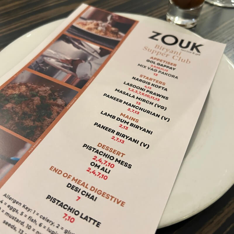 Zouk  - Biryani Supper Club Preview June 25
