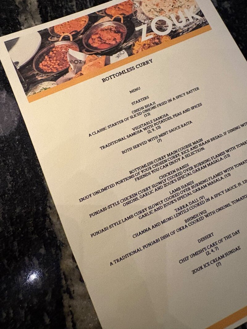 Zouk - Bottomless Curry Oct 26