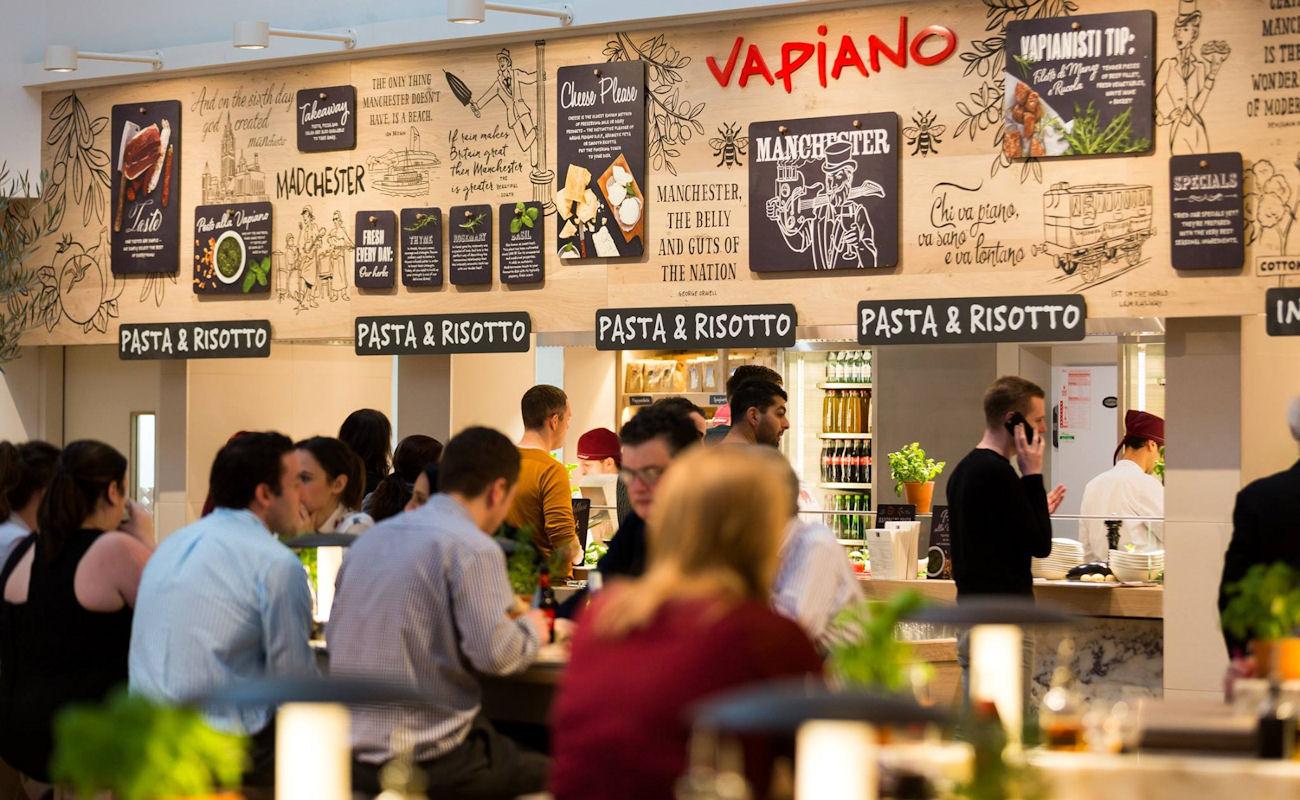 Restaurants near the Royal Exchange Manchester ~ Vapiano Manchester