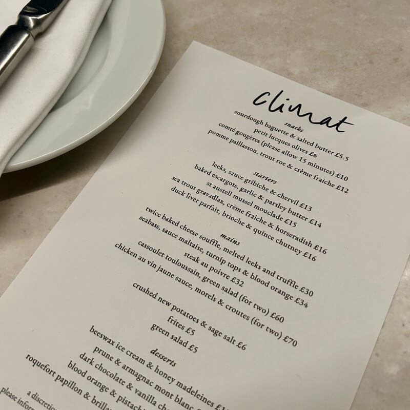 Manchester Restaurant News - Climat