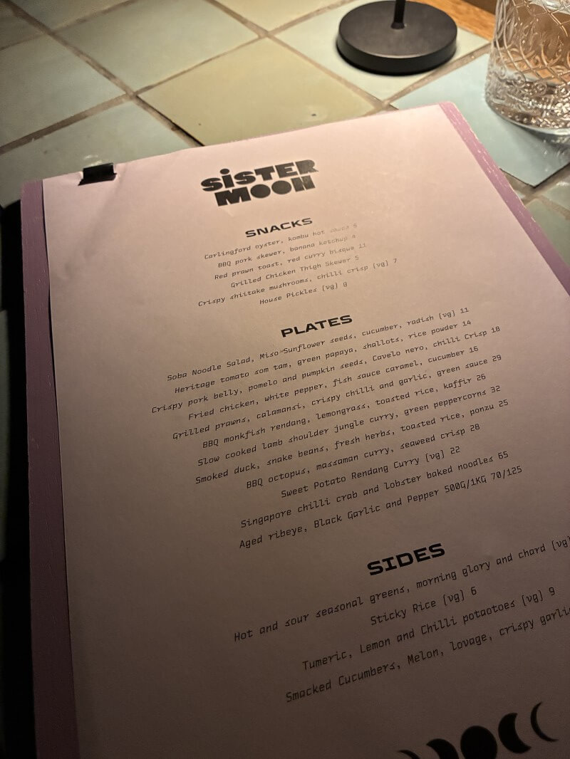 Sister Moon - Menu Preview Sept 26